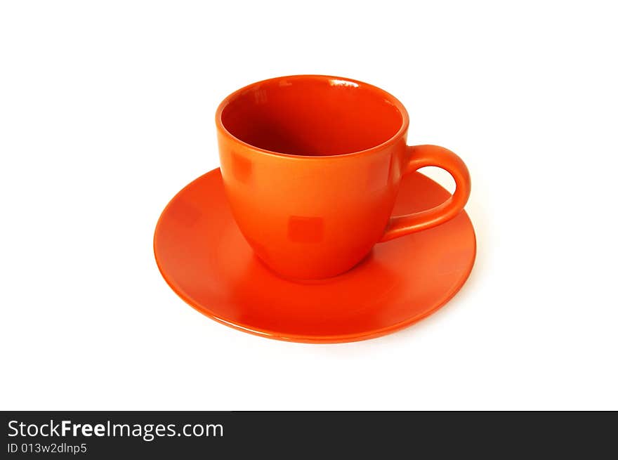 Red ceramic cup