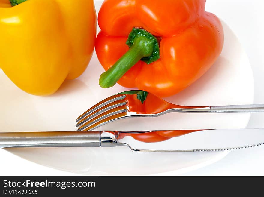 Sweet Pepper Fork And Knife