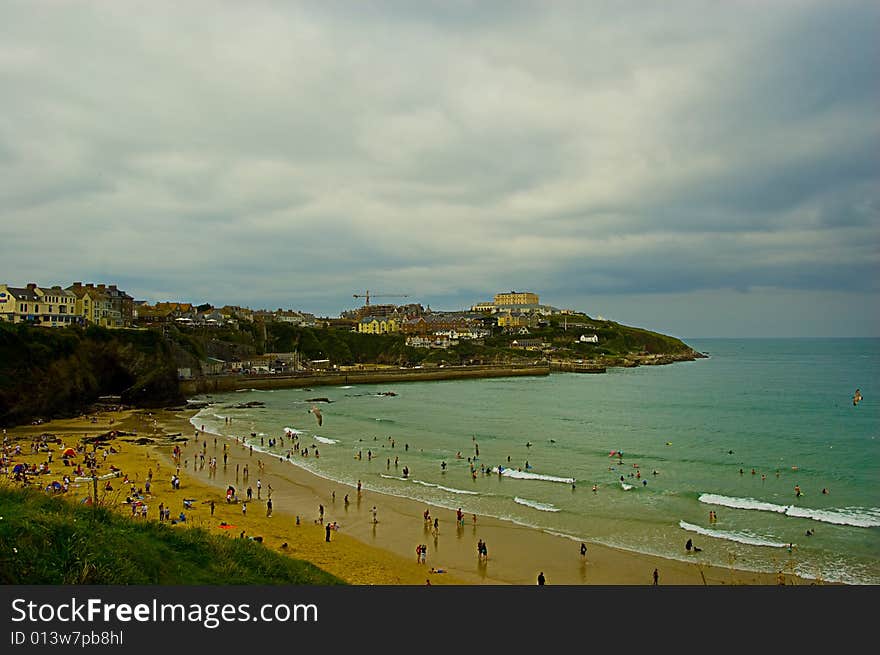 View of a cornish beach near Penzance UK.