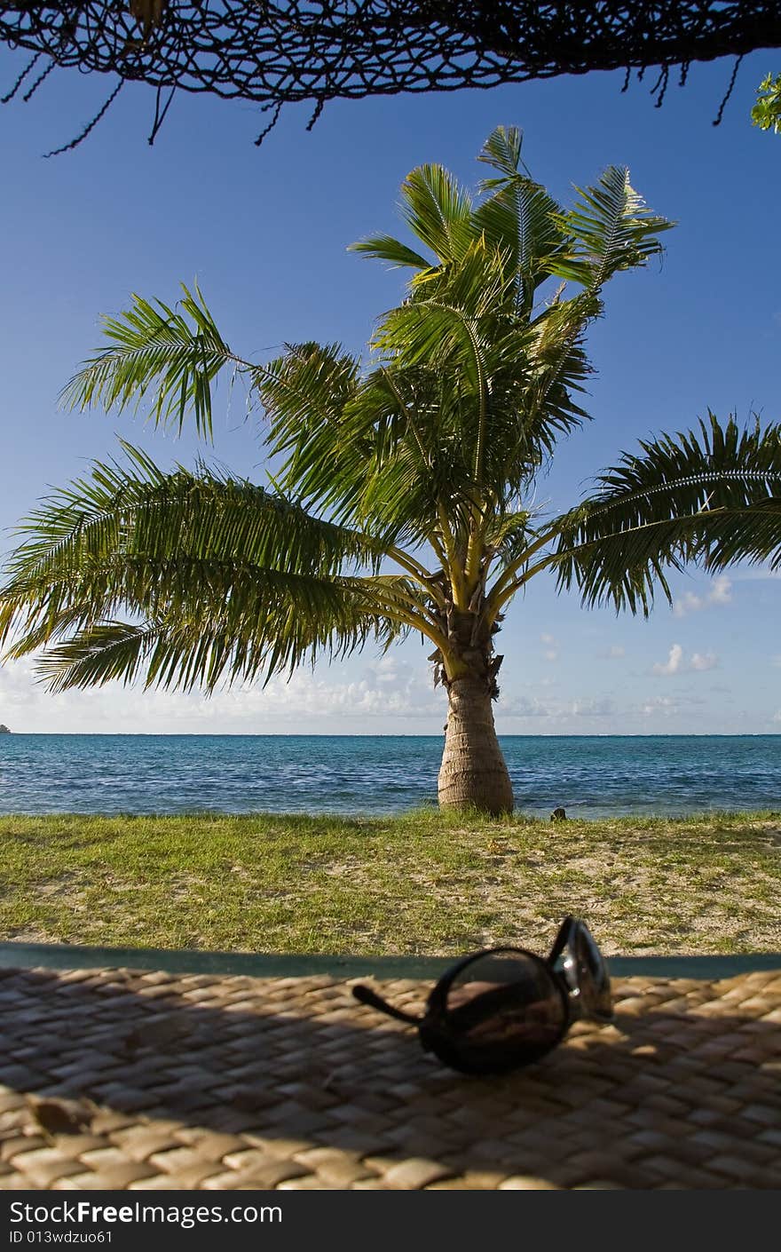 View from a hut on a south-sea island in samoa. View from a hut on a south-sea island in samoa