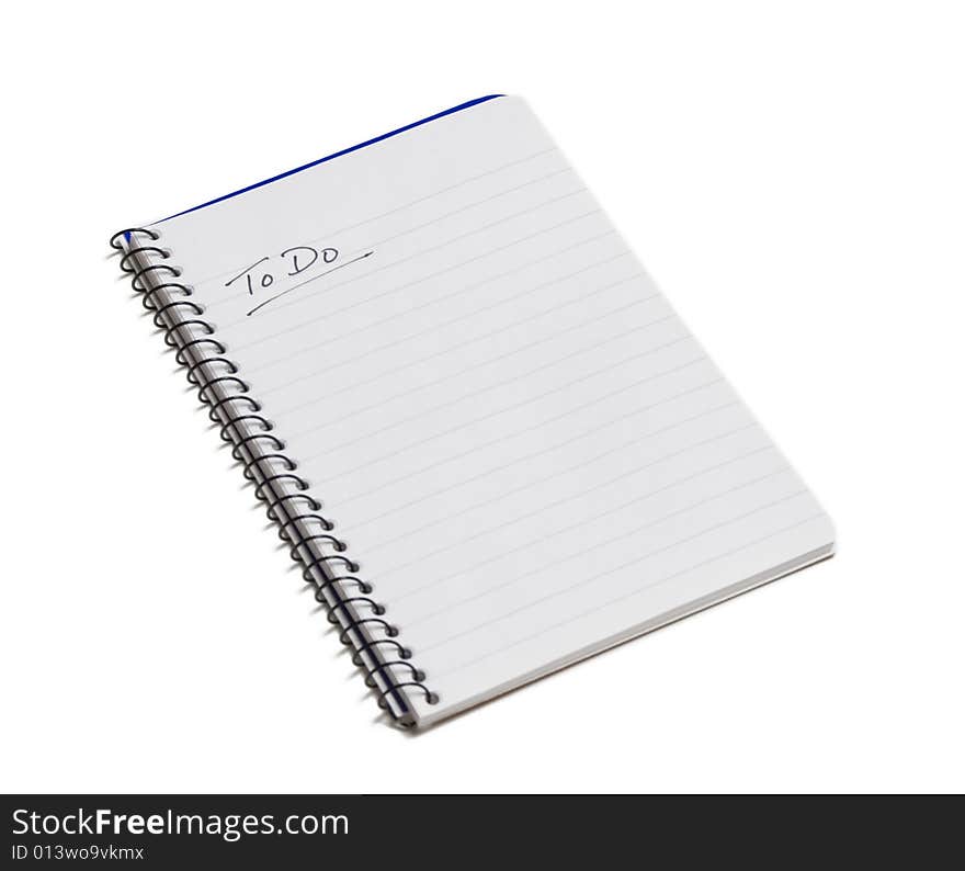 To Do List Note Pad on White