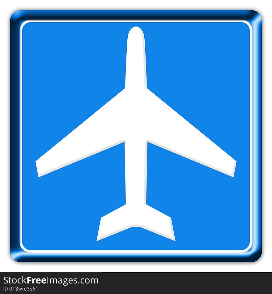 a typical information sign showing an airplane. a typical information sign showing an airplane.