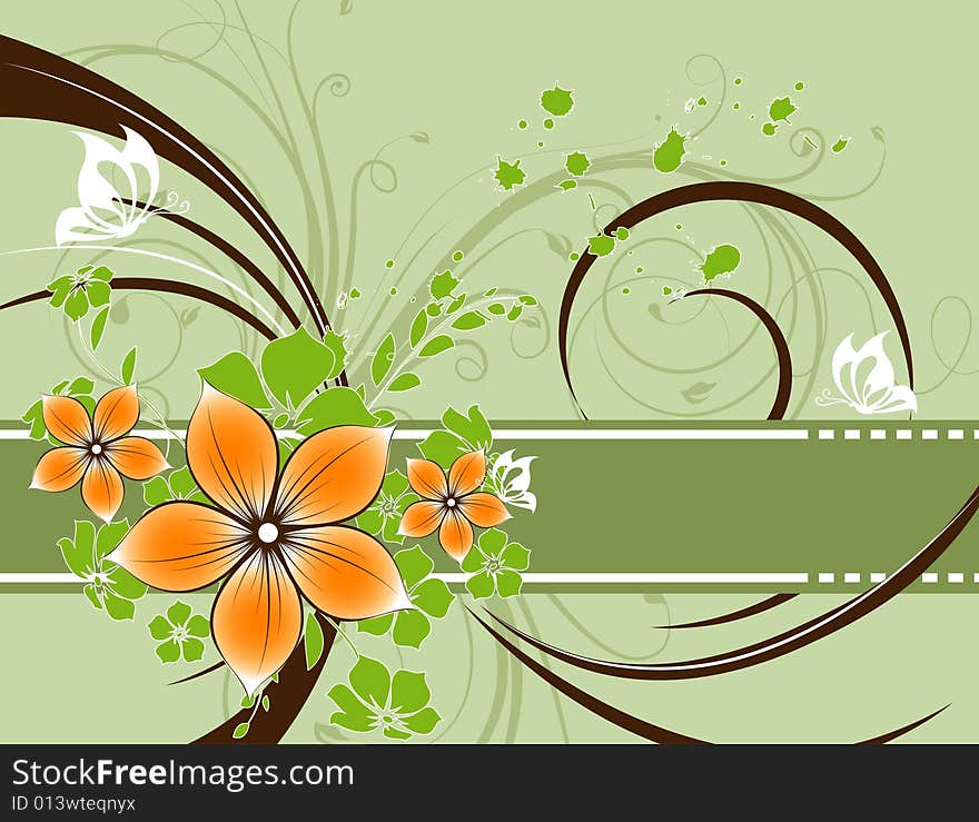 Abstract floral background. A vector format is added. Suits well for a postcard or background. Abstract floral background. A vector format is added. Suits well for a postcard or background