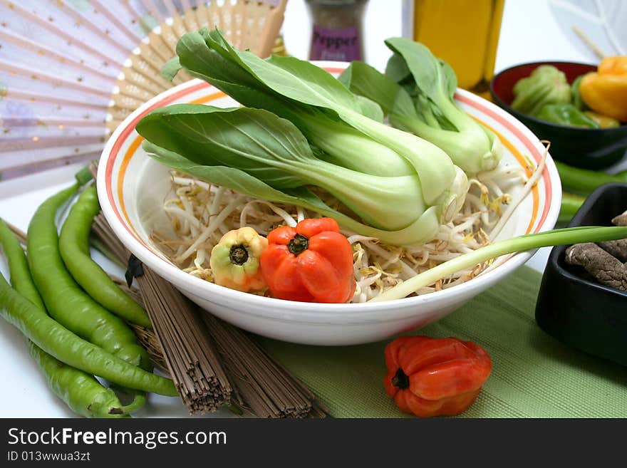 Pak choi vegetables