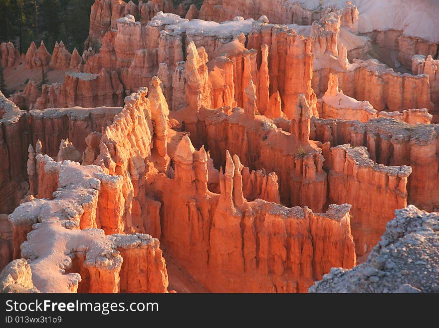 Sunrise over the Bryce Point. Bryce Canyon national park. Utah. USA