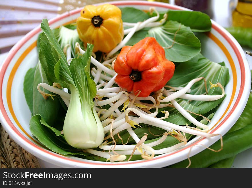 Pak choi vegetables