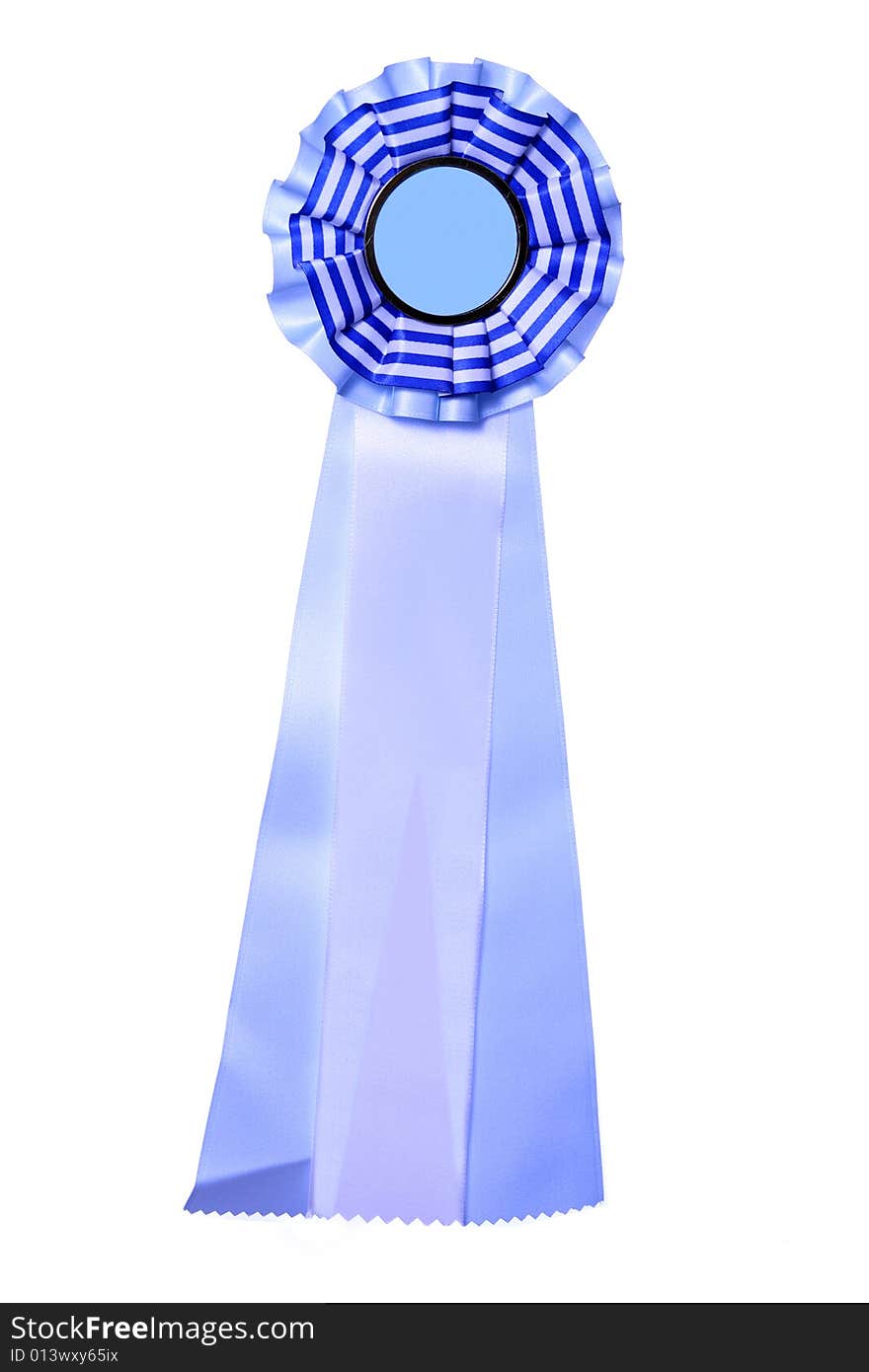 Beautiful Blue And White Ribbon For Award Or Prize