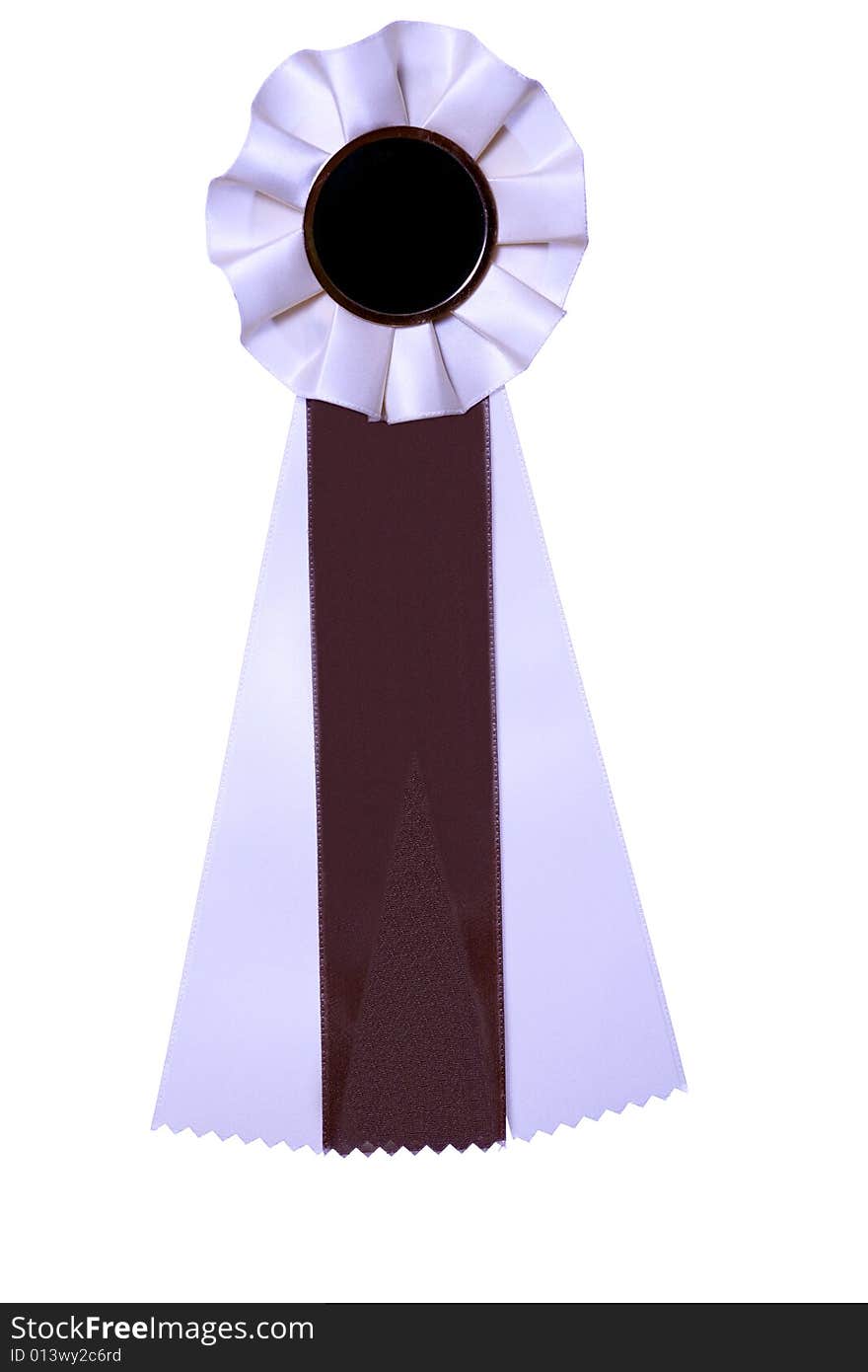 Brown And White Ribbon Award Or Prize