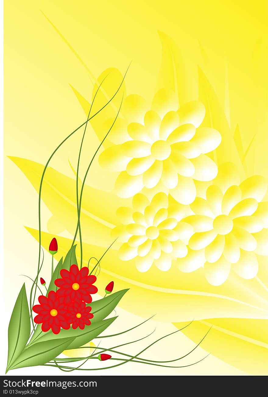 Blossoming flower background . The image of a bouquet of colors on effective background