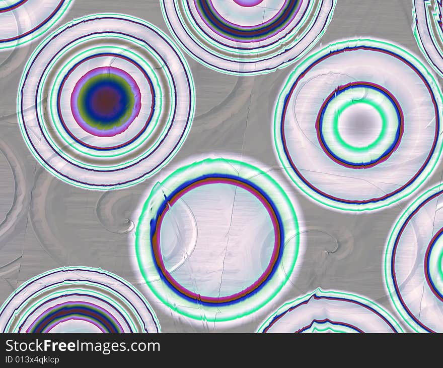 Iridescent circles, abstract fantasy, can be used designers for creation and processing of different images