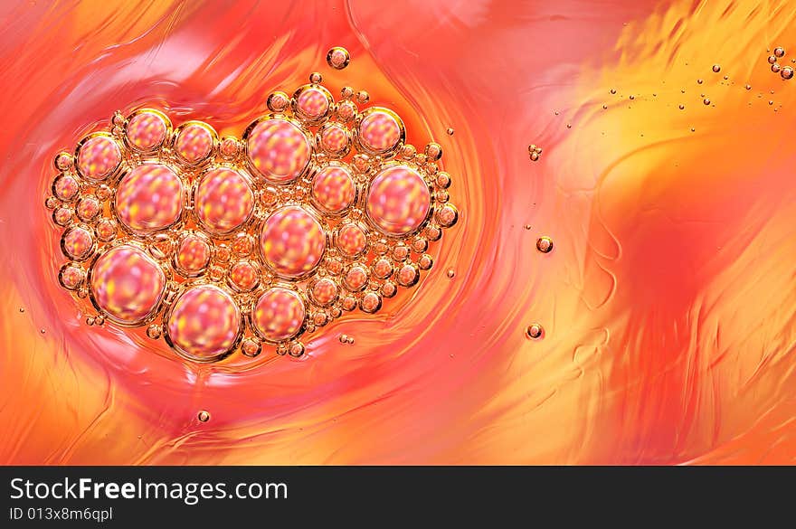 Coloured drops and bubbles, background