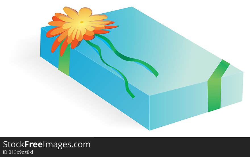 A box with flower. Vector illustration