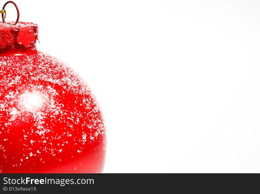 Red Christmas bauble isolated