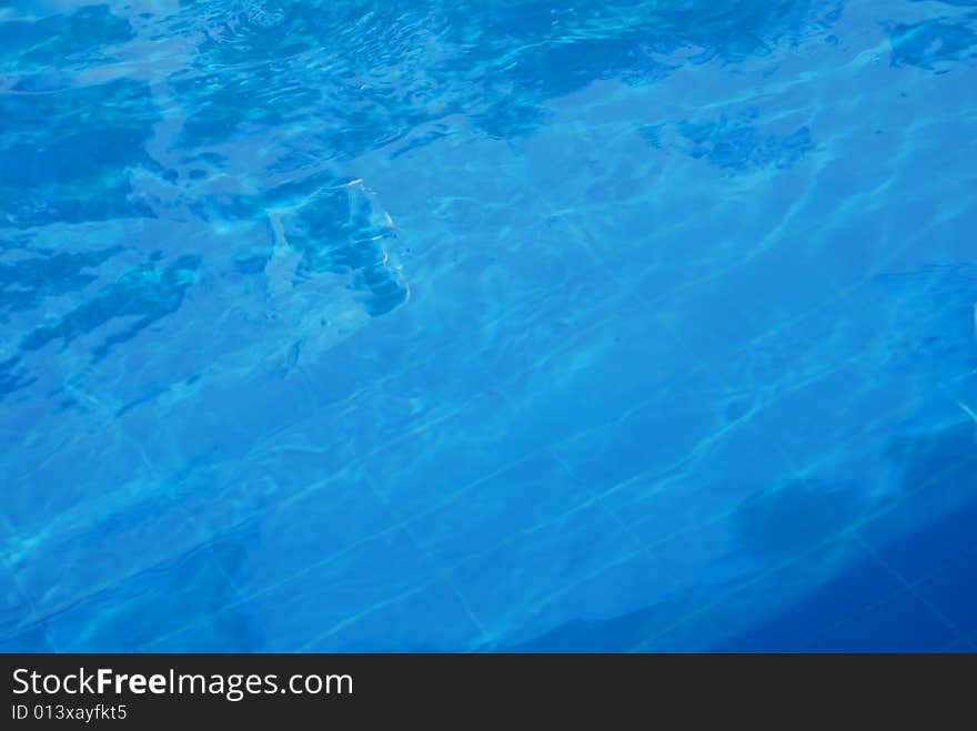 Background texture of clear blue water in pool. Background texture of clear blue water in pool