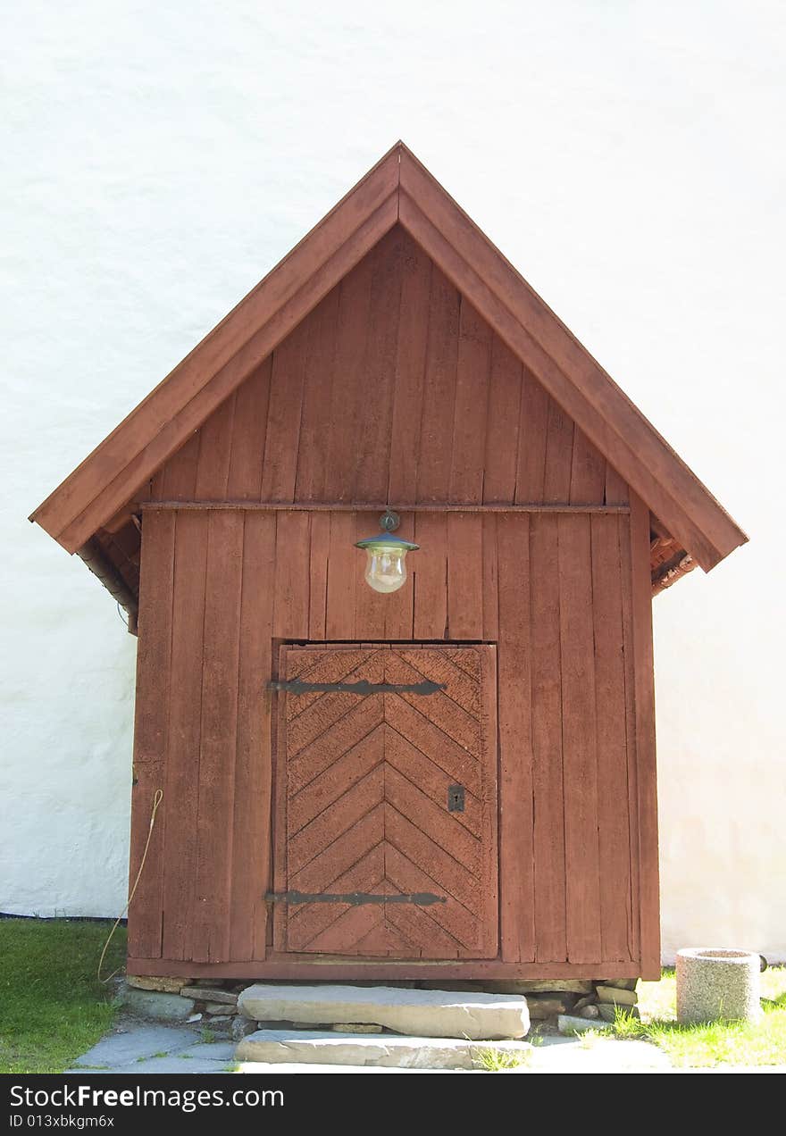 Entrance to the medieval church Tanum in Norway. Entrance to the medieval church Tanum in Norway