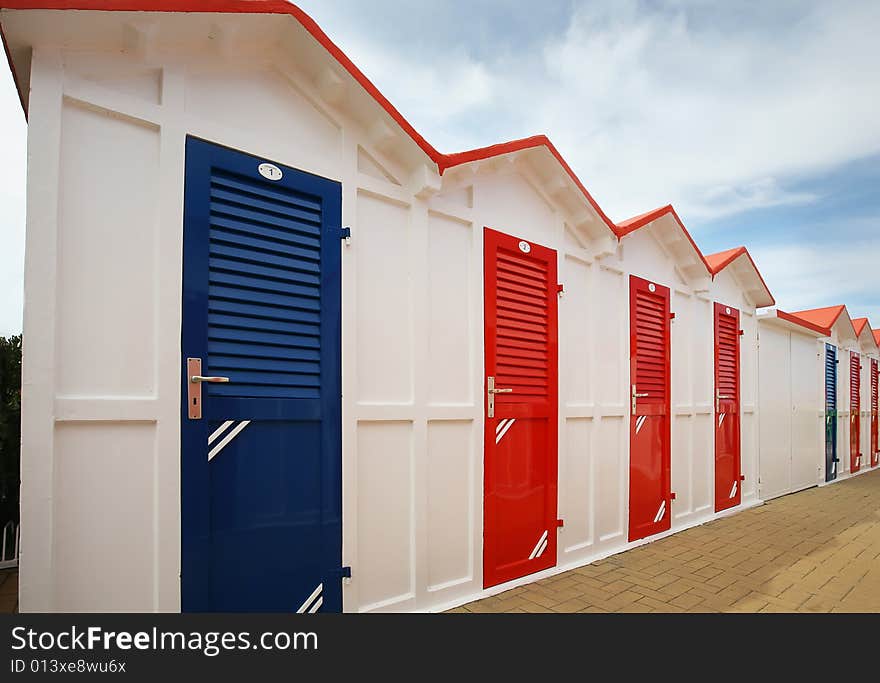 Bathhouses in row