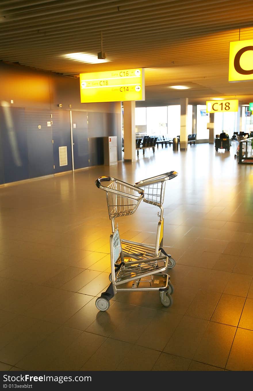 Interior of airport hall and nobody. Interior of airport hall and nobody