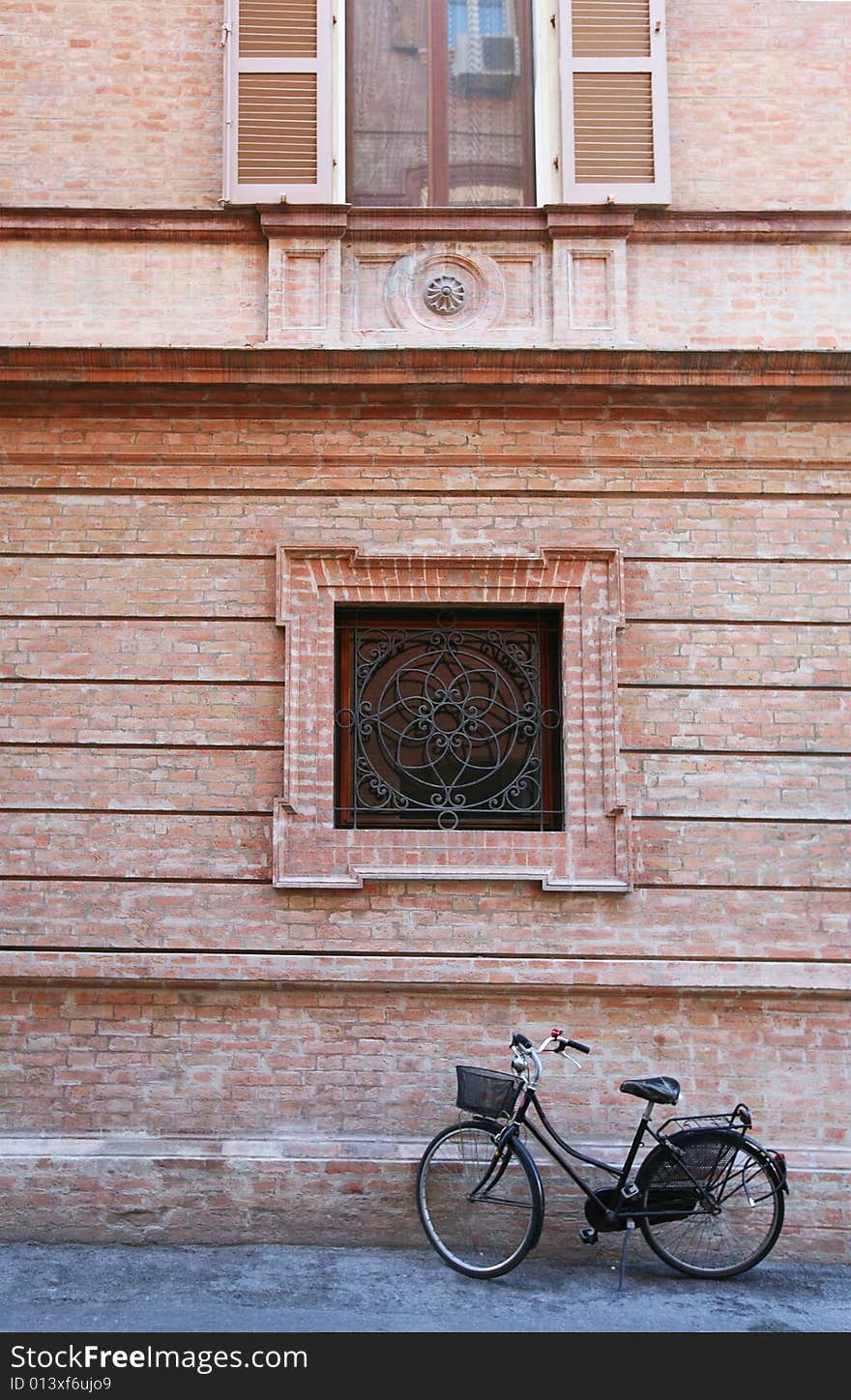 Italian street with rustic wall and windows. Italian street with rustic wall and windows