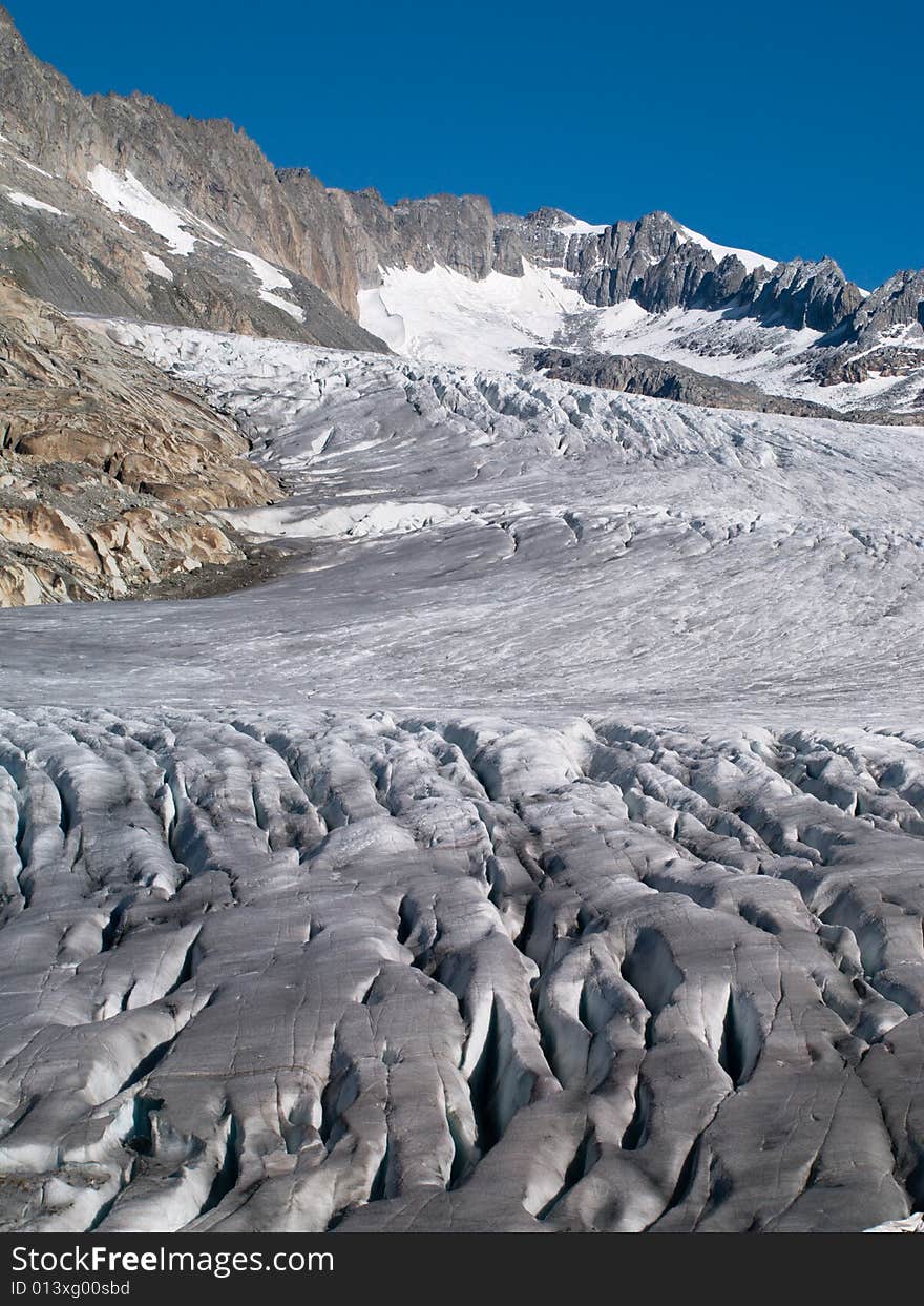 View Of Ice And Edge Of Rhone Glacier, Switzerland