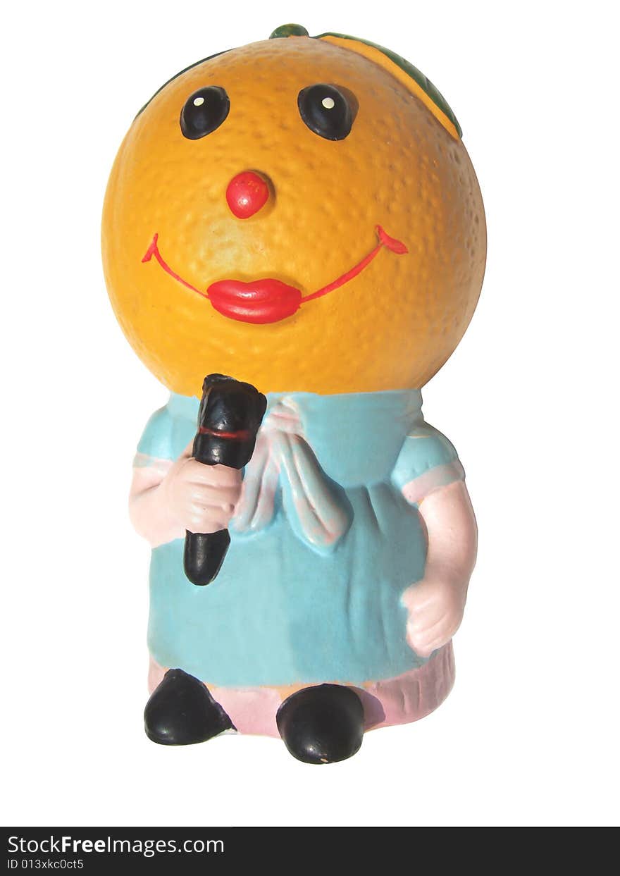 Orange doll with white background