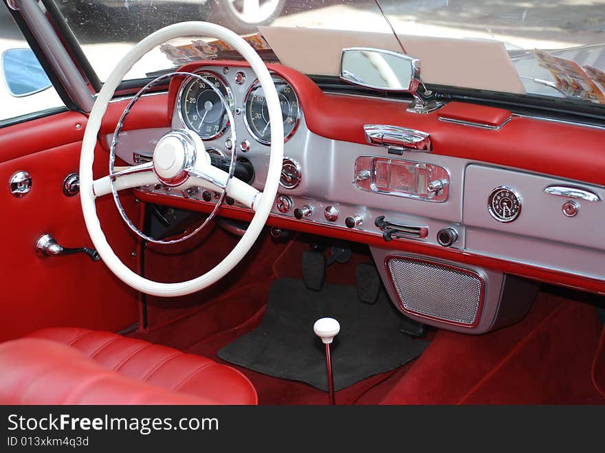 The  control panel in a cabin of the car