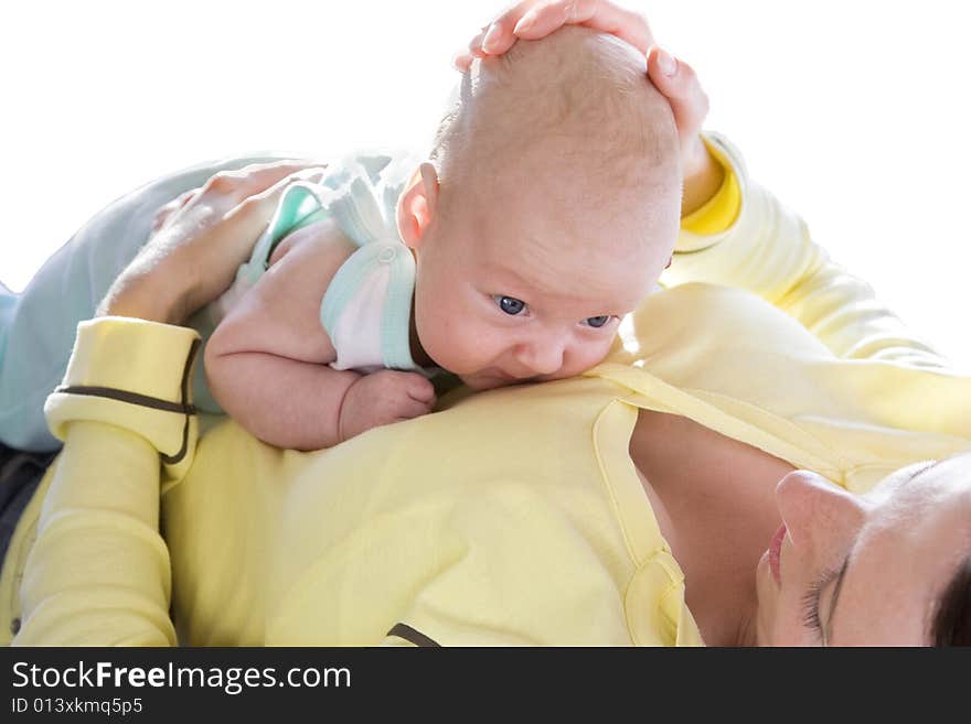 Happy mother with baby