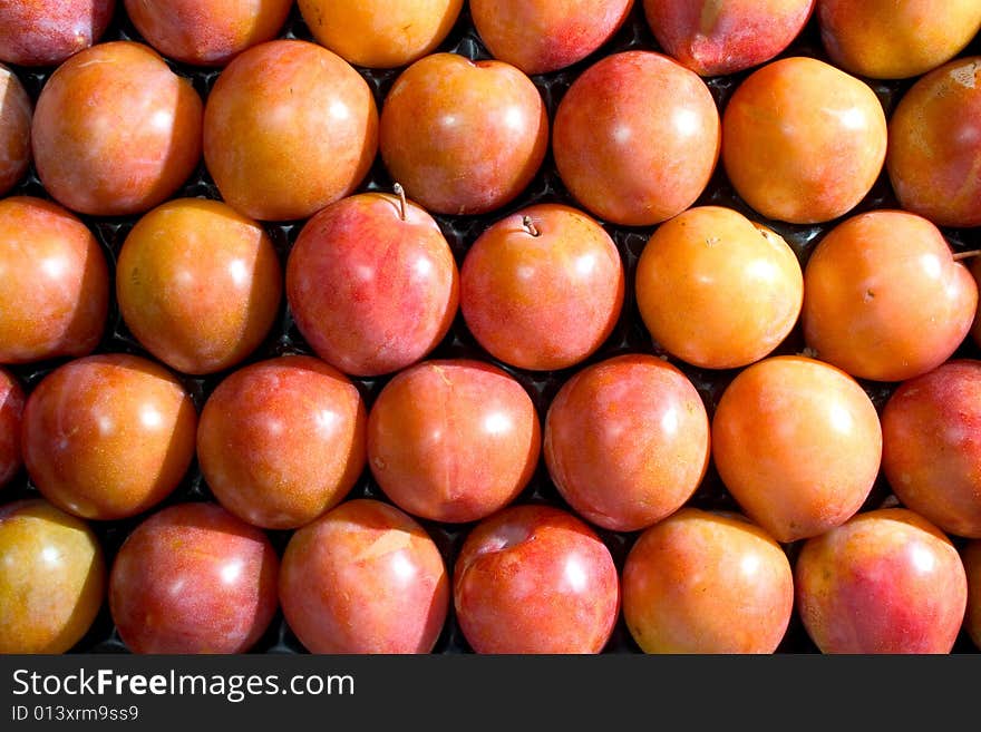 Crate of plum