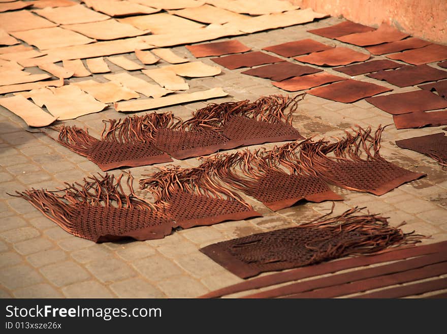 Leather drying