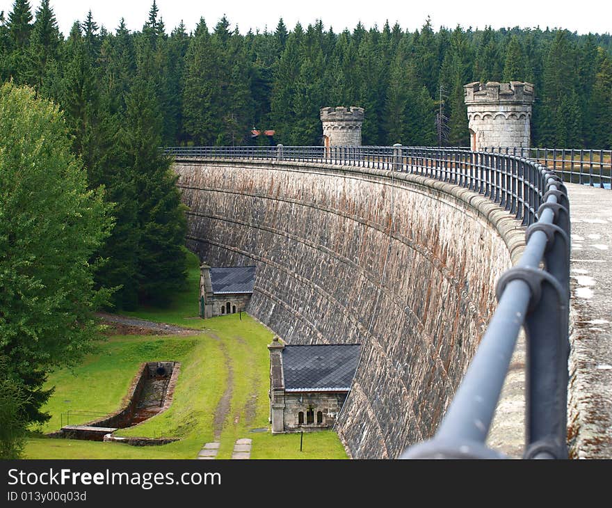 External dam site. Dam reservoir.