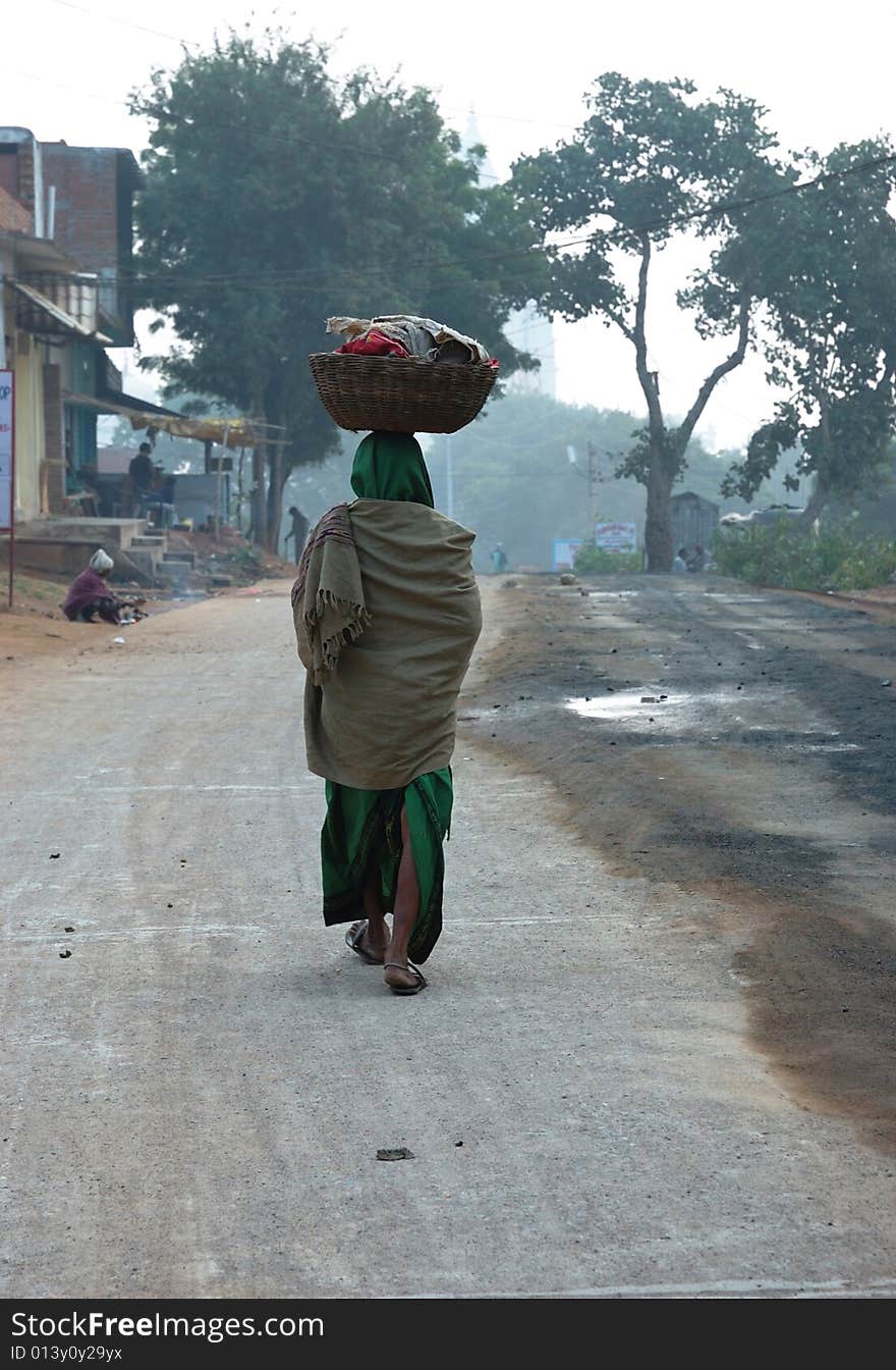 Street life in india early in the morning