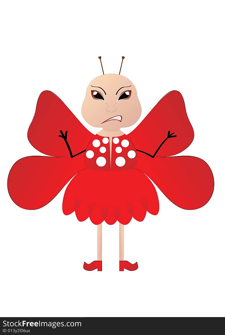 The red butterfly with a malicious look.
Additional format: EPS-8