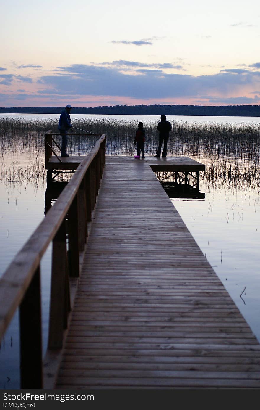 The photo is made on a decline, in Russia on lake Michurinskoe, flash was not applied