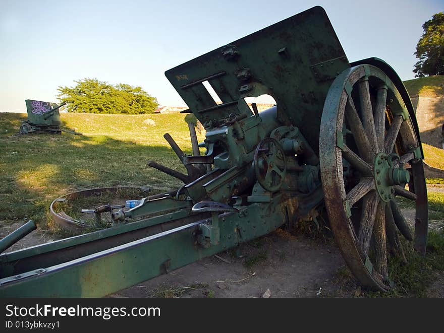 military gun from I WWW at Novi Sad castle