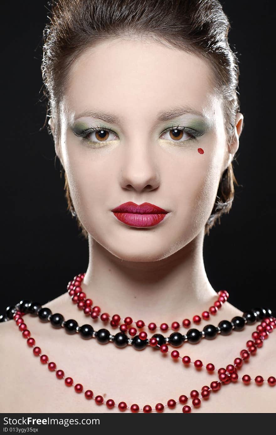 Young woman glamour make-up portrait