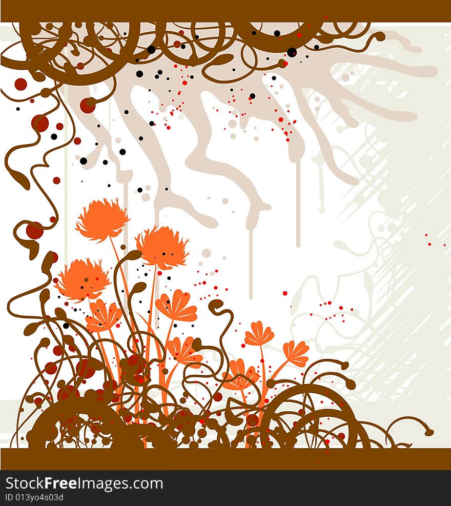 Vector design element with the abstract flowers. Vector design element with the abstract flowers.