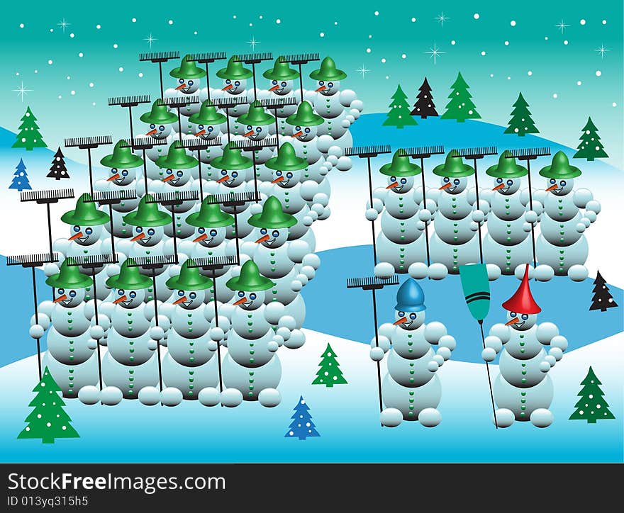 Snowmen army