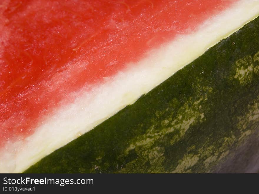 Water melon abstract cuting picture diagonaly