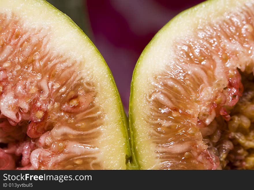 Halved Fresh fig close-up