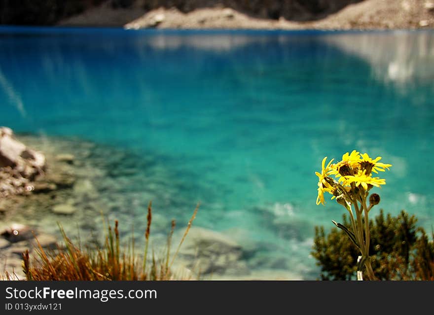 Laguna 69 in Peru. The bluest lagoon in South America!. Laguna 69 in Peru. The bluest lagoon in South America!