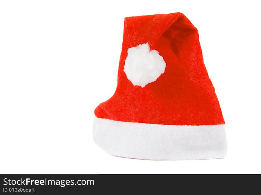 Red christmas hat isolated on a white background