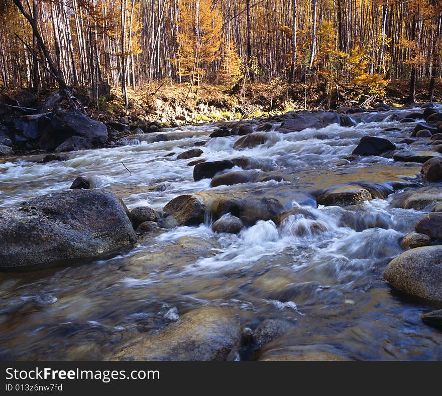 One of numerous small rivers running into Baikal lake. One of numerous small rivers running into Baikal lake.