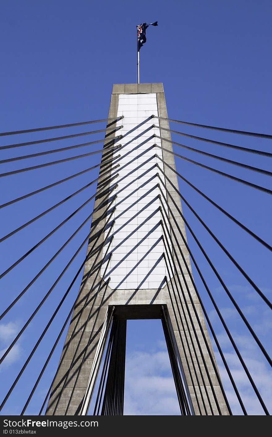 Anzac Bridge, Sydney, Australia: ANZAC Bridge is the longest cable-stayed bridge in Australia, and amongst the longest in the world.