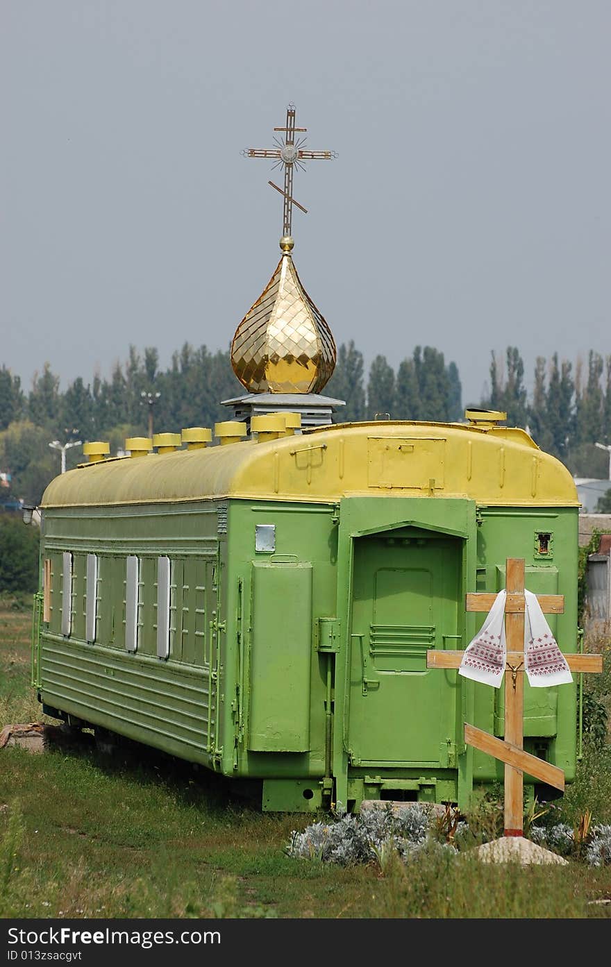 Russian Orthodox Church In The Railway Wagon