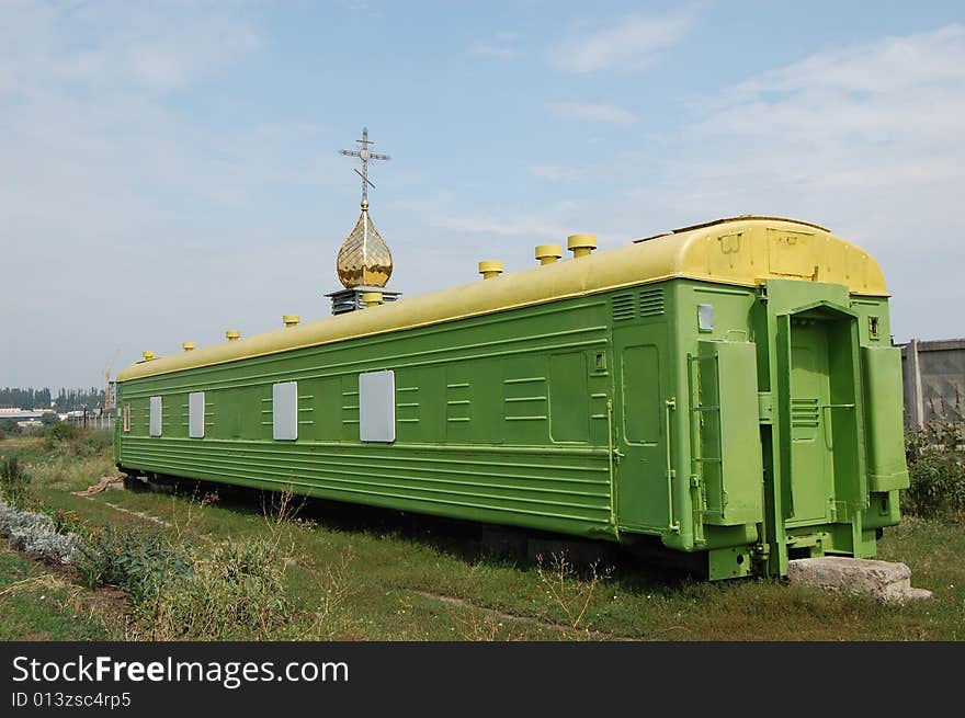 Russian Orthodox Church In The Railway Wagon