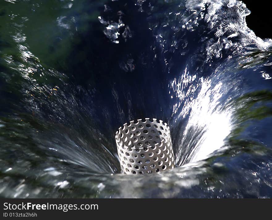 Water sprayer splashing  in the garden