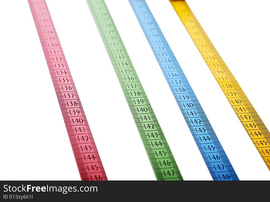 Four tape meter in different colors