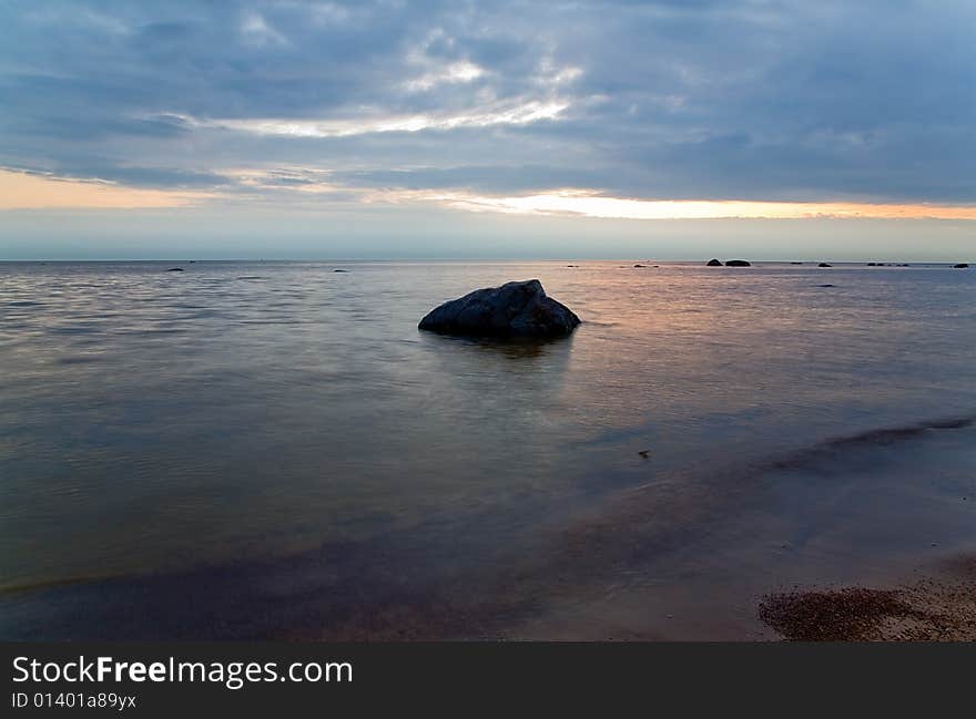 Summer landscape with sea sunset. Summer landscape with sea sunset