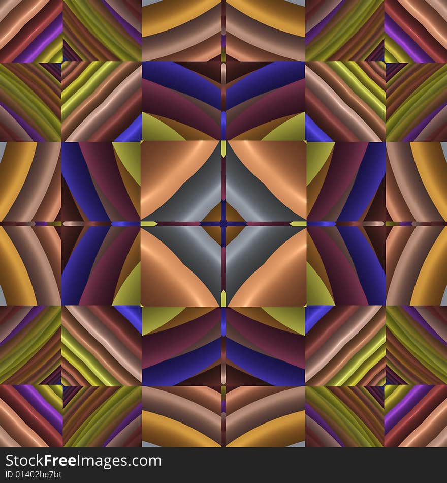 Abstract fractal image resembling a geometric  arrangement of tiles. Abstract fractal image resembling a geometric  arrangement of tiles