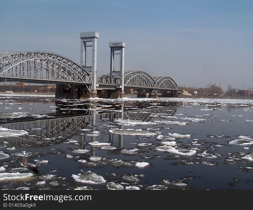 Bridge across the river Neva