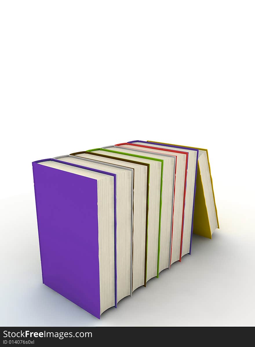 Books - isolated on white background - 3d render